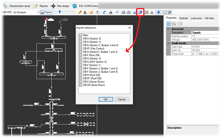 Multipage export schematic