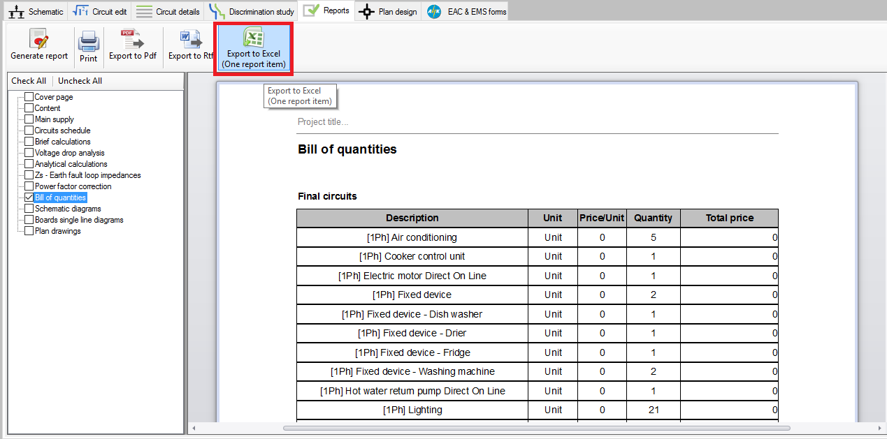 Export to Excel