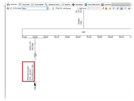 Placeholders show the cable