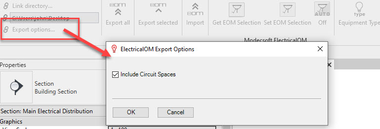 Revit export options